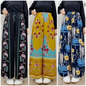 Celana Kulot Hommy Free Pouch Motif Wanita Bahan Rayon Kulot