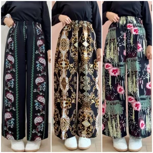 Celana Kulot Hommy Free Pouch Motif Wanita Bahan Rayon